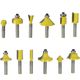 Router Bit Set 12pc Aluminium/glass Case 1/4 Shank